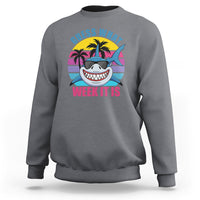 Shark Week Sweatshirt Guess What Week It Is Funny Shark Lover Summer Beach Retro - Wonder Print Shop