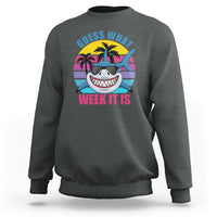 Shark Week Sweatshirt Guess What Week It Is Funny Shark Lover Summer Beach Retro - Wonder Print Shop
