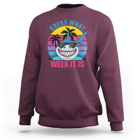 Shark Week Sweatshirt Guess What Week It Is Funny Shark Lover Summer Beach Retro - Wonder Print Shop