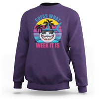 Shark Week Sweatshirt Guess What Week It Is Funny Shark Lover Summer Beach Retro - Wonder Print Shop