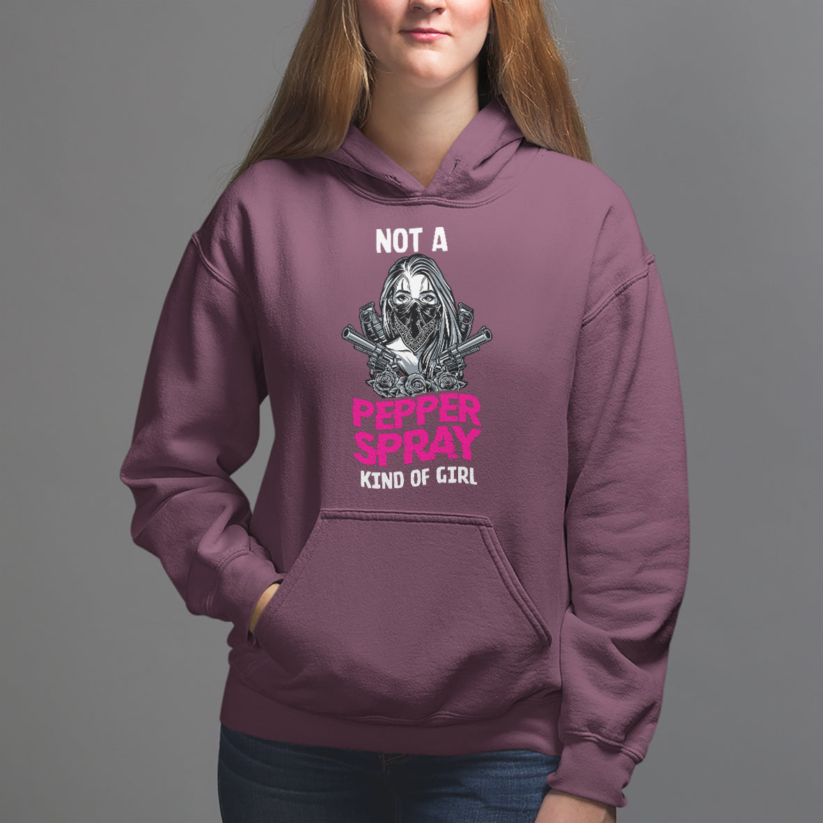 Armed Girl Hoodie Not A Pepper Spray Kind Of Girl American Flag Combat Boots - Wonder Print Shop