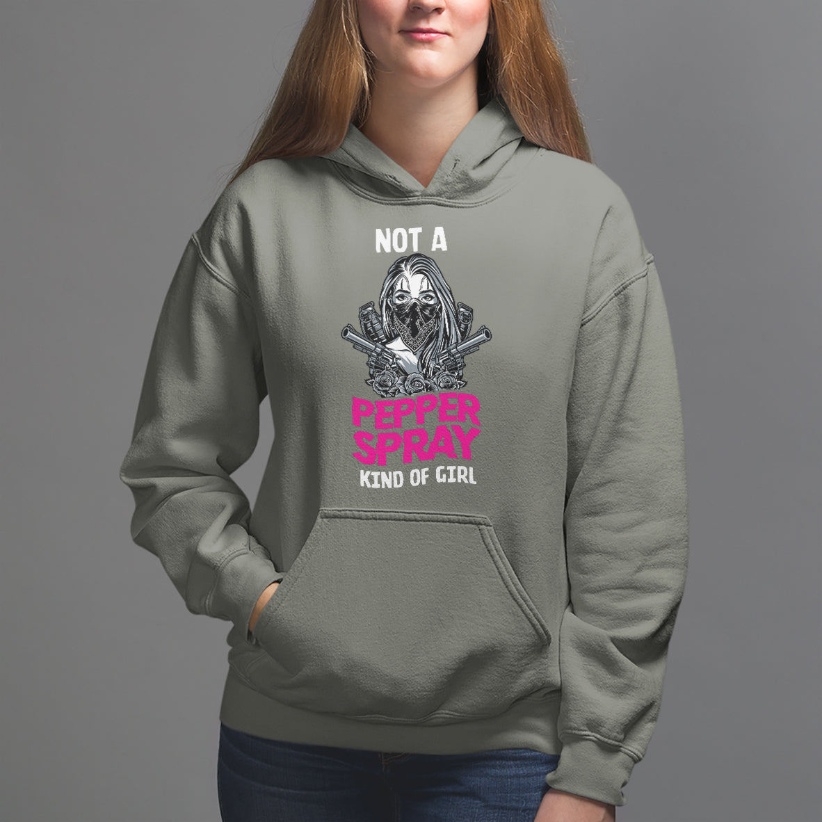 Armed Girl Hoodie Not A Pepper Spray Kind Of Girl American Flag Combat Boots - Wonder Print Shop