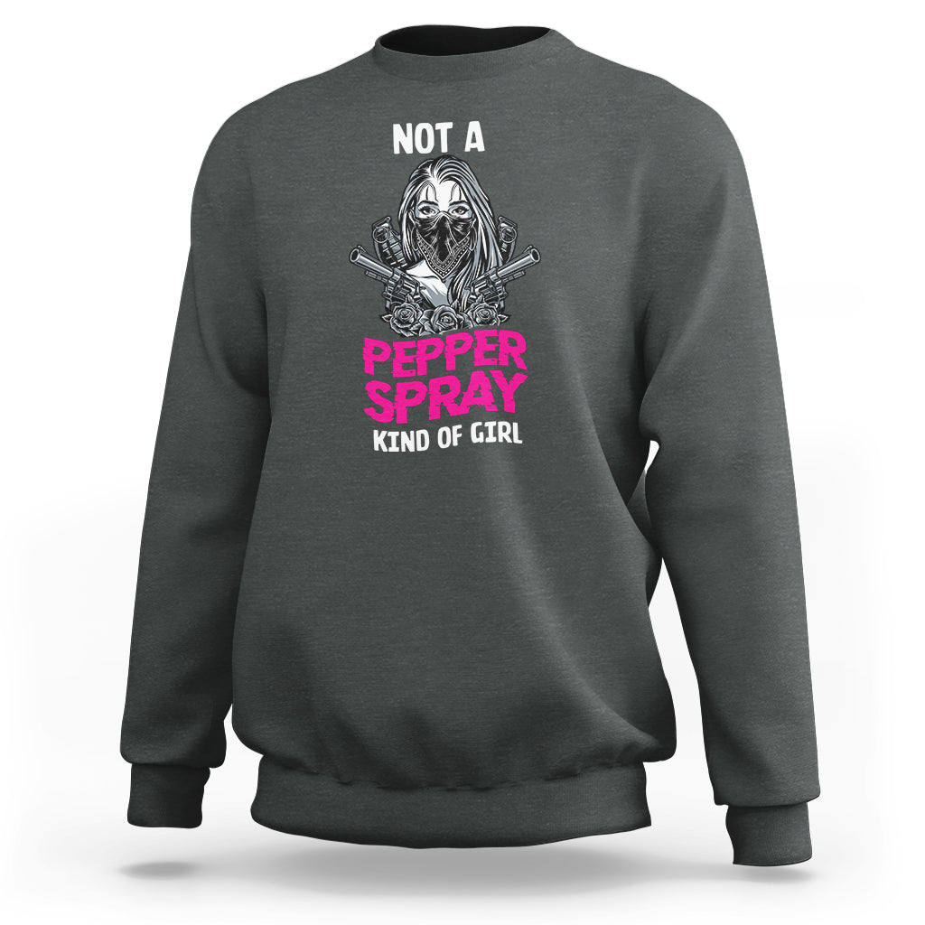 Armed Girl Sweatshirt Not A Pepper Spray Kind Of Girl American Flag Combat Boots - Wonder Print Shop