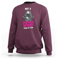 Armed Girl Sweatshirt Not A Pepper Spray Kind Of Girl American Flag Combat Boots - Wonder Print Shop