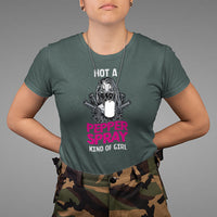 Armed Girl T Shirt Not A Pepper Spray Kind Of Girl American Flag Combat Boots - Wonder Print Shop