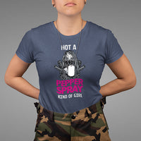 Armed Girl T Shirt Not A Pepper Spray Kind Of Girl American Flag Combat Boots - Wonder Print Shop