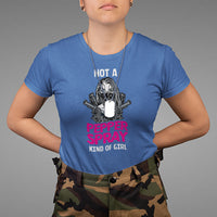 Armed Girl T Shirt Not A Pepper Spray Kind Of Girl American Flag Combat Boots - Wonder Print Shop