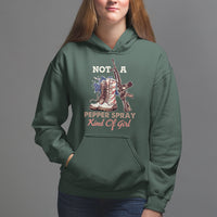 Female Veteran Hoodie Not A Pepper Spray Kind Of Girl American Flag Combat Boots - Wonder Print Shop