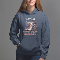 Female Veteran Hoodie Not A Pepper Spray Kind Of Girl American Flag Combat Boots - Wonder Print Shop