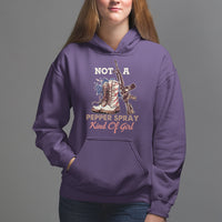 Female Veteran Hoodie Not A Pepper Spray Kind Of Girl American Flag Combat Boots - Wonder Print Shop