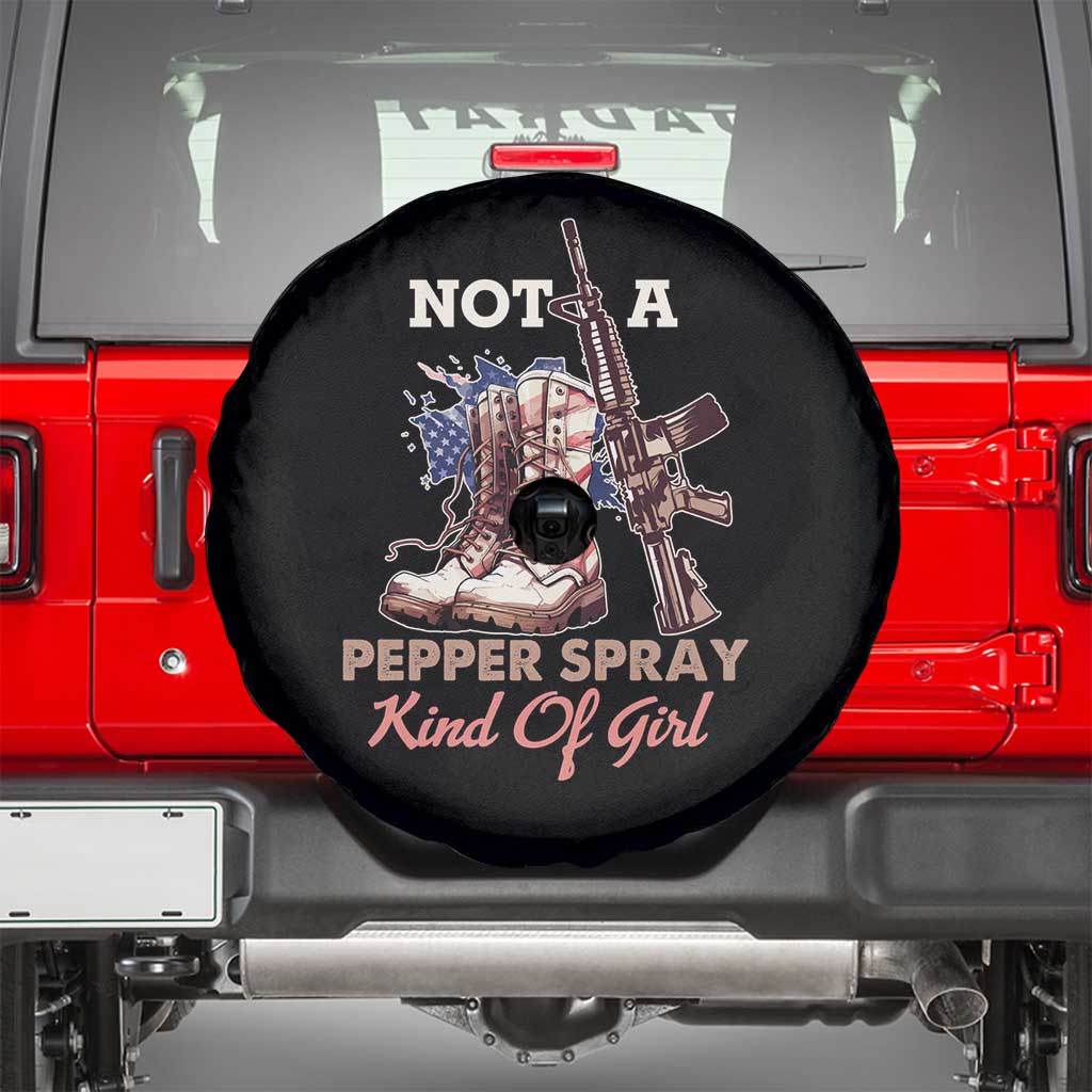 Armed Girl Spare Tire Cover Not A Pepper Spray Kind Of Girl American Flag Combat Boots