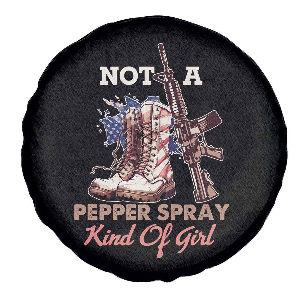 Armed Girl Spare Tire Cover Not A Pepper Spray Kind Of Girl American Flag Combat Boots