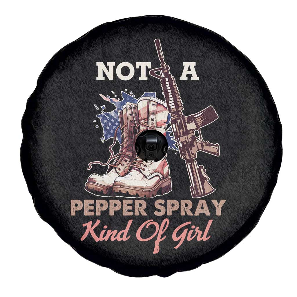 Armed Girl Spare Tire Cover Not A Pepper Spray Kind Of Girl American Flag Combat Boots