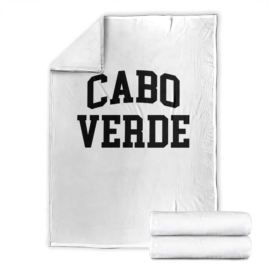 Cabo Verde Returns Home National Pride Varsity Style Throw Blanket Cape Verde Minimalist Text Graphic