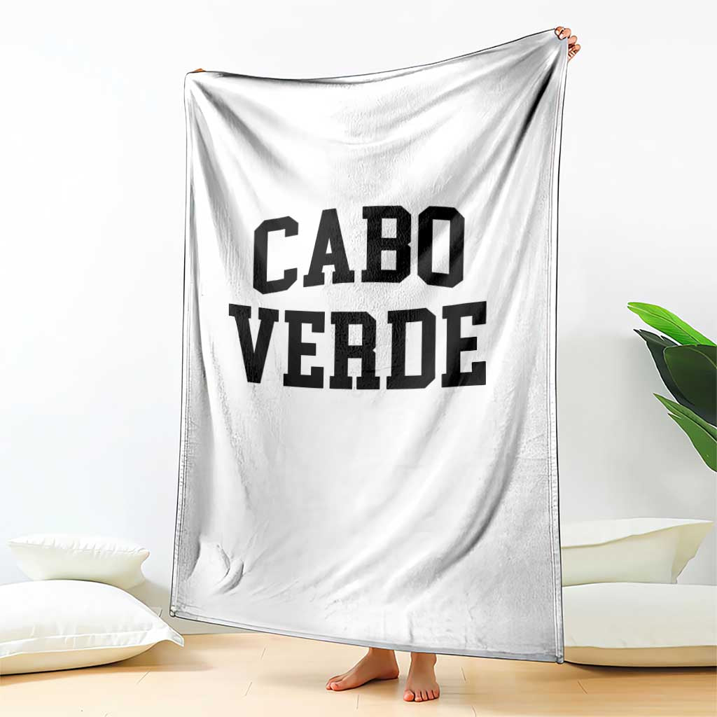 Cabo Verde Returns Home National Pride Varsity Style Throw Blanket Cape Verde Minimalist Text Graphic