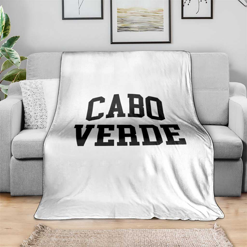 Cabo Verde Returns Home National Pride Varsity Style Throw Blanket Cape Verde Minimalist Text Graphic