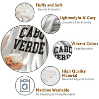 Cabo Verde Returns Home National Pride Varsity Style Throw Blanket Cape Verde Minimalist Text Graphic