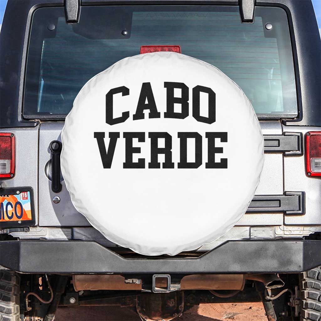 Cabo Verde Returns Home National Pride Varsity Style Spare Tire Cover Cape Verde Minimalist Text Graphic