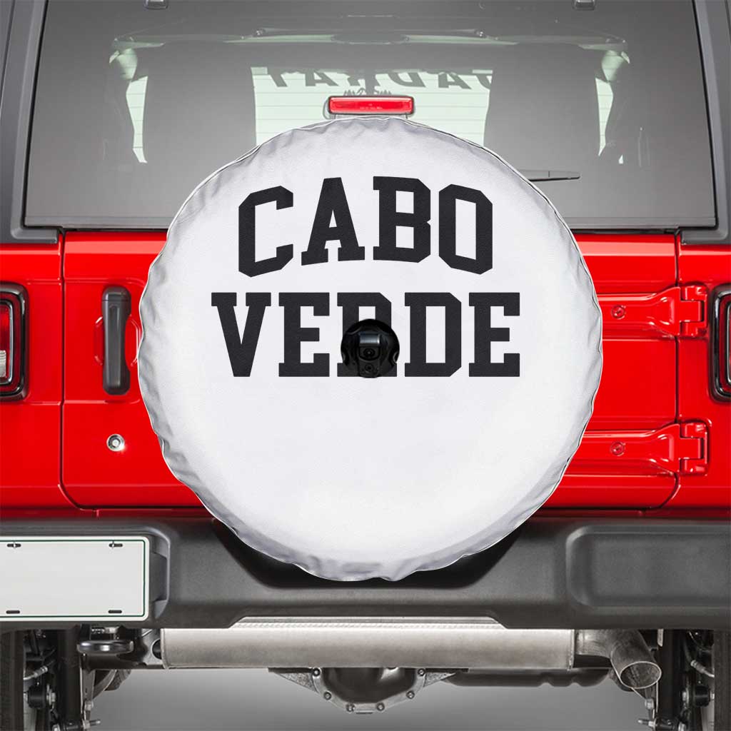 Cabo Verde Returns Home National Pride Varsity Style Spare Tire Cover Cape Verde Minimalist Text Graphic