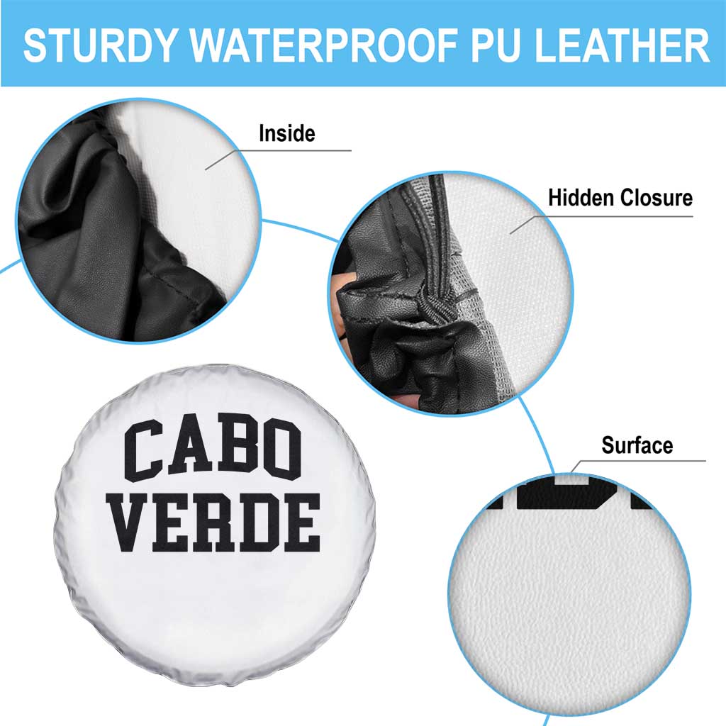 Cabo Verde Returns Home National Pride Varsity Style Spare Tire Cover Cape Verde Minimalist Text Graphic