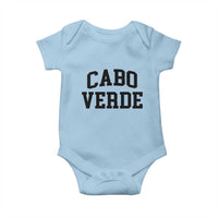Cabo Verde Returns Home National Pride Varsity Style Baby Onesie Cape Verde Minimalist Text Graphic
