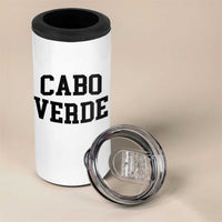 Cabo Verde Returns Home National Pride Varsity Style 4 in 1 Can Cooler Tumbler Cape Verde Minimalist Text Graphic