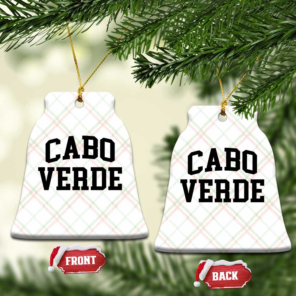 Cabo Verde Returns Home National Pride Varsity Style Ceramic Ornament Cape Verde Minimalist Text Graphic