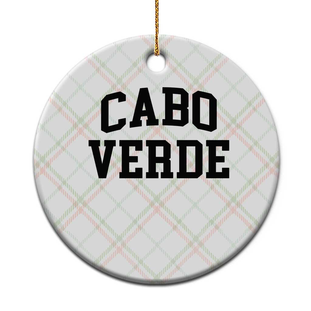 Cabo Verde Returns Home National Pride Varsity Style Ceramic Ornament Cape Verde Minimalist Text Graphic