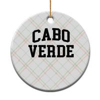 Cabo Verde Returns Home National Pride Varsity Style Ceramic Ornament Cape Verde Minimalist Text Graphic