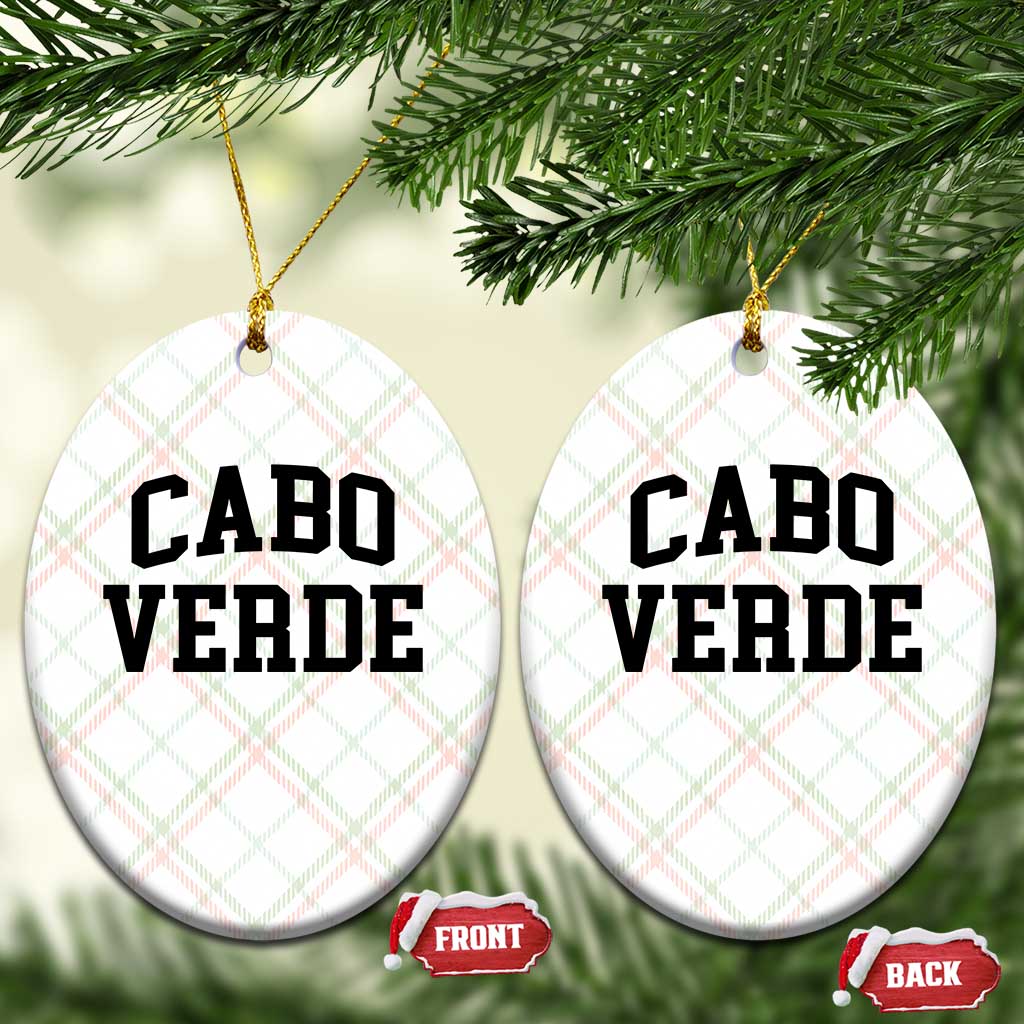 Cabo Verde Returns Home National Pride Varsity Style Ceramic Ornament Cape Verde Minimalist Text Graphic