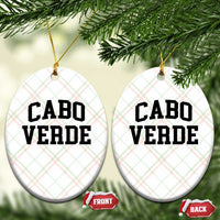 Cabo Verde Returns Home National Pride Varsity Style Ceramic Ornament Cape Verde Minimalist Text Graphic