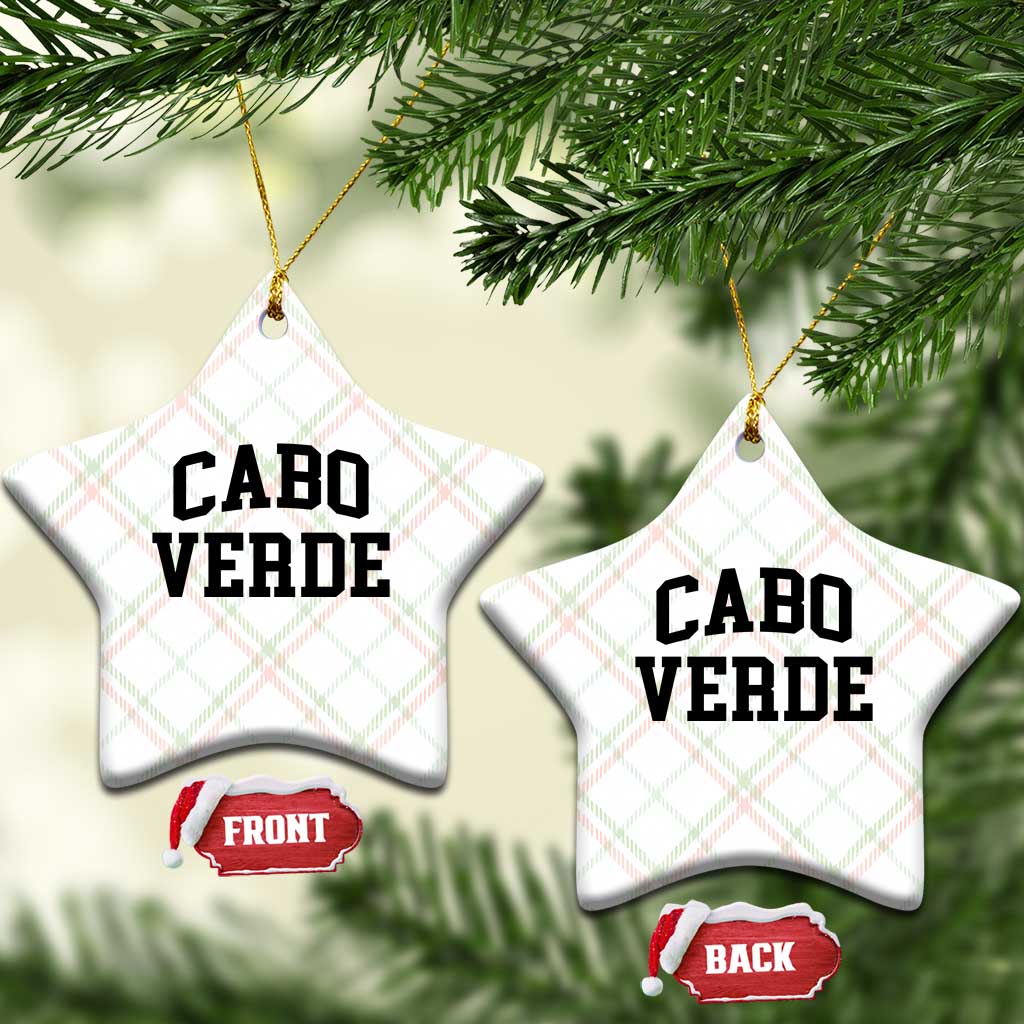 Cabo Verde Returns Home National Pride Varsity Style Ceramic Ornament Cape Verde Minimalist Text Graphic