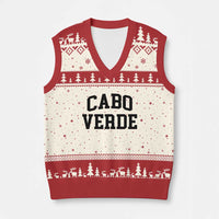 Cabo Verde Returns Home National Pride Varsity Style V-Neck Knit Sweater Vest Cape Verde Minimalist Text Graphic