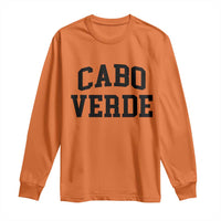 Cabo Verde Returns Home National Pride Varsity Style Long Sleeve Shirt Cape Verde Minimalist Text Graphic