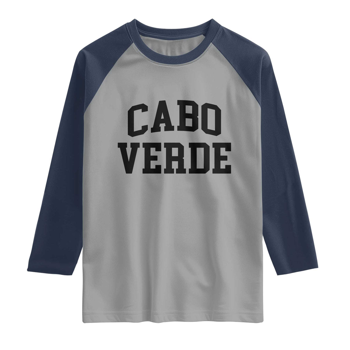 Cabo Verde Returns Home National Pride Varsity Style Raglan Shirt Cape Verde Minimalist Text Graphic