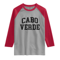 Cabo Verde Returns Home National Pride Varsity Style Raglan Shirt Cape Verde Minimalist Text Graphic