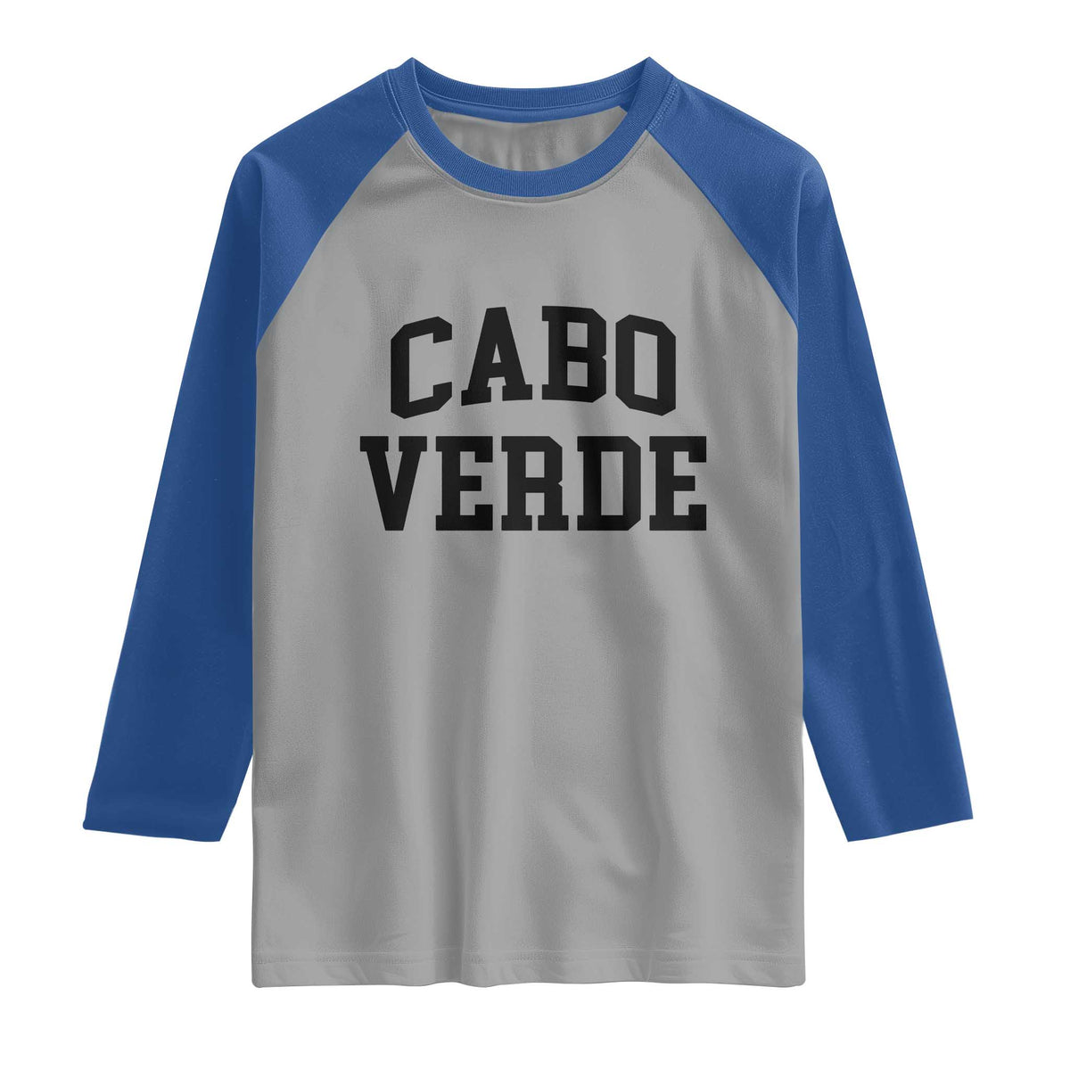 Cabo Verde Returns Home National Pride Varsity Style Raglan Shirt Cape Verde Minimalist Text Graphic