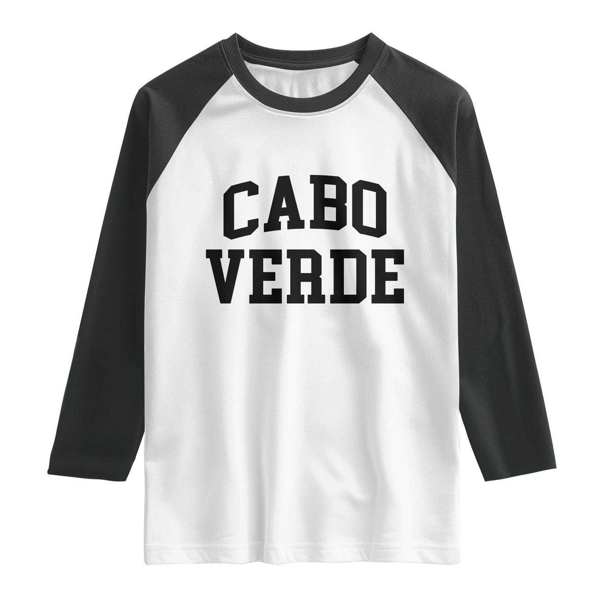Cabo Verde Returns Home National Pride Varsity Style Raglan Shirt Cape Verde Minimalist Text Graphic