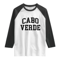Cabo Verde Returns Home National Pride Varsity Style Raglan Shirt Cape Verde Minimalist Text Graphic