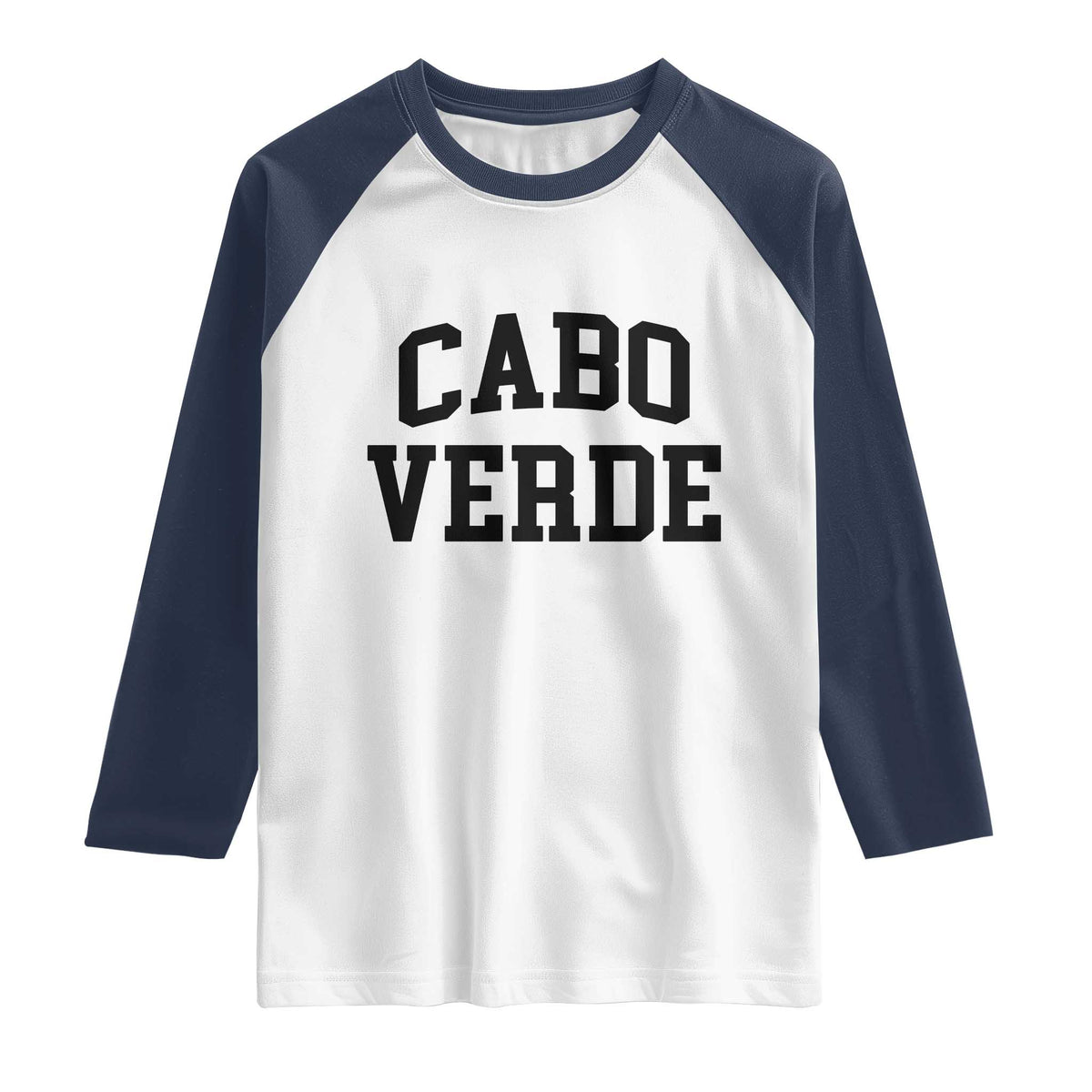 Cabo Verde Returns Home National Pride Varsity Style Raglan Shirt Cape Verde Minimalist Text Graphic