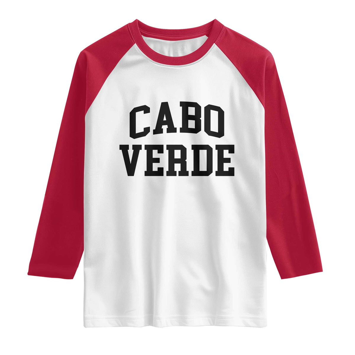 Cabo Verde Returns Home National Pride Varsity Style Raglan Shirt Cape Verde Minimalist Text Graphic