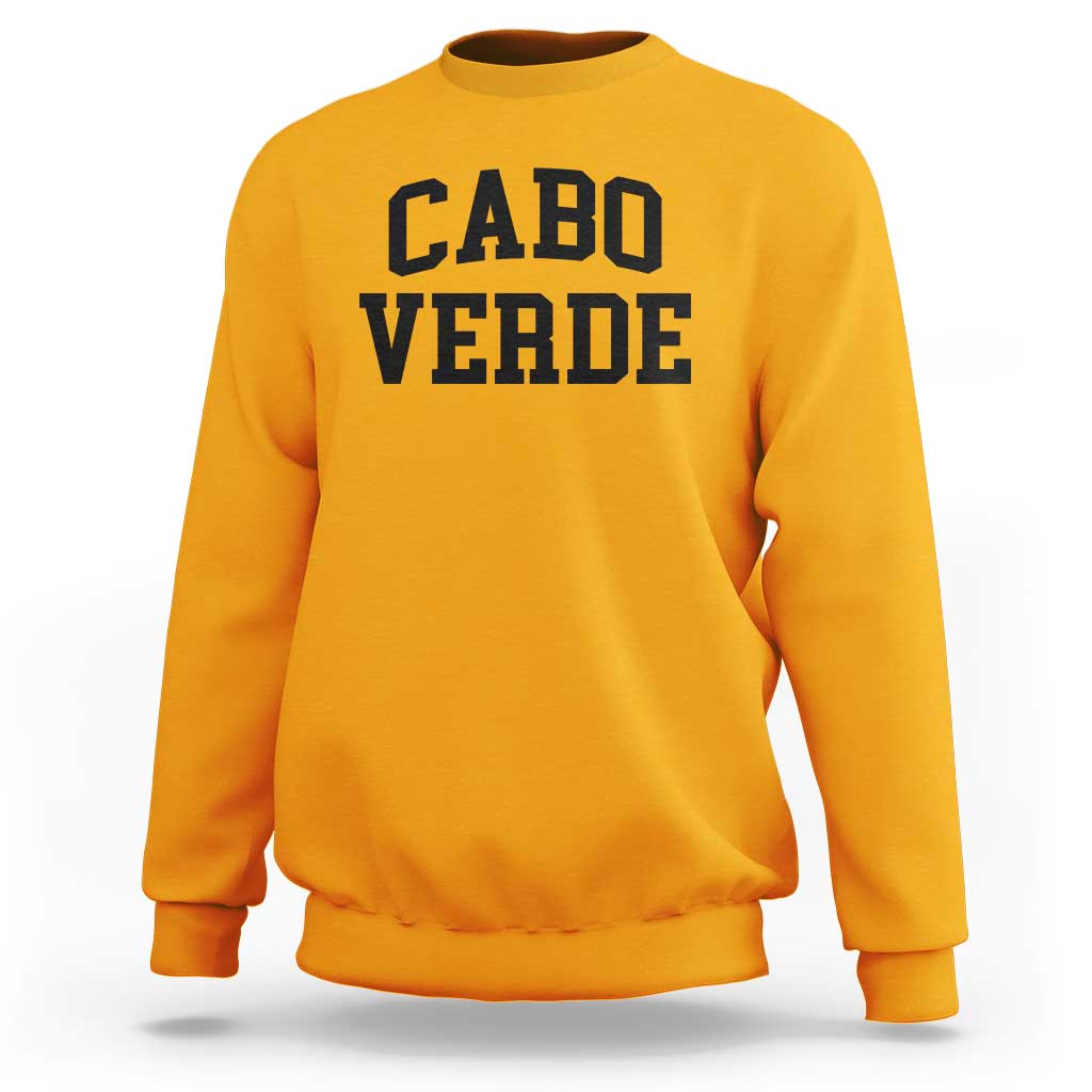 Cabo Verde Returns Home National Pride Varsity Style Sweatshirt Cape Verde Minimalist Text Graphic