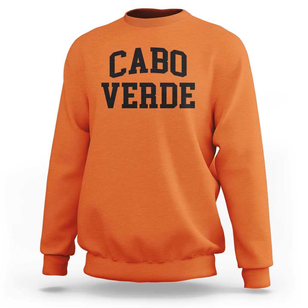 Cabo Verde Returns Home National Pride Varsity Style Sweatshirt Cape Verde Minimalist Text Graphic