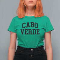 Cabo Verde Returns Home National Pride Varsity Style T Shirt For Women Cape Verde Minimalist Text Graphic