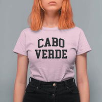 Cabo Verde Returns Home National Pride Varsity Style T Shirt For Women Cape Verde Minimalist Text Graphic
