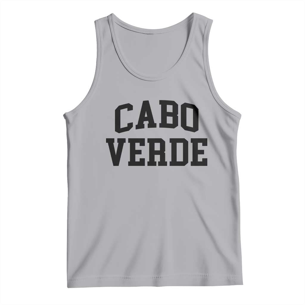 Cabo Verde Returns Home National Pride Varsity Style Tank Top Cape Verde Minimalist Text Graphic