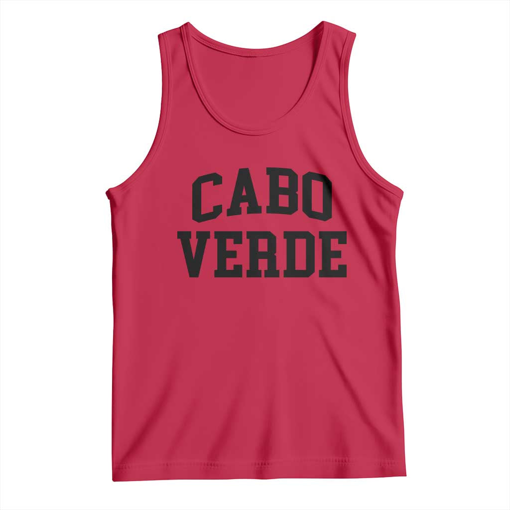Cabo Verde Returns Home National Pride Varsity Style Tank Top Cape Verde Minimalist Text Graphic