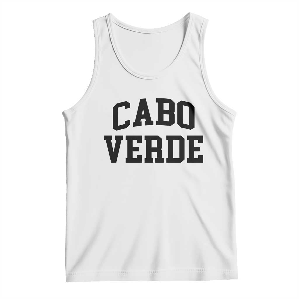 Cabo Verde Returns Home National Pride Varsity Style Tank Top Cape Verde Minimalist Text Graphic