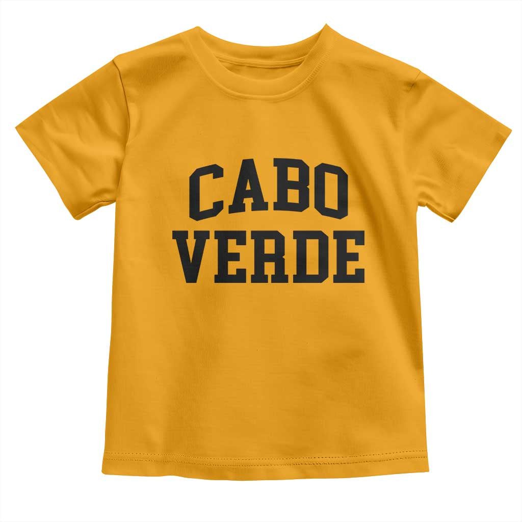Cabo Verde Returns Home National Pride Varsity Style Toddler T Shirt Cape Verde Minimalist Text Graphic