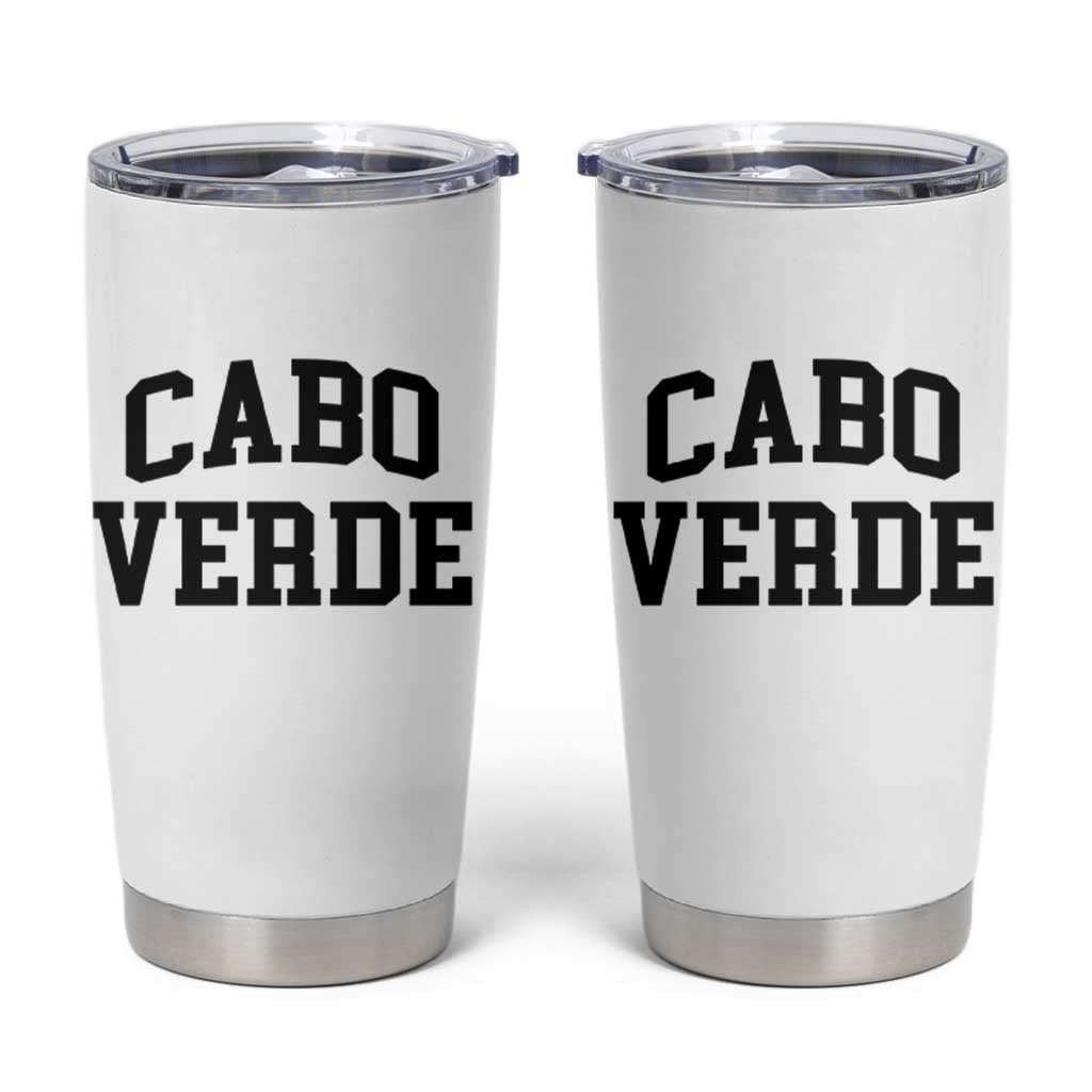 Cabo Verde Returns Home National Pride Varsity Style Tumbler Cup Cape Verde Minimalist Text Graphic